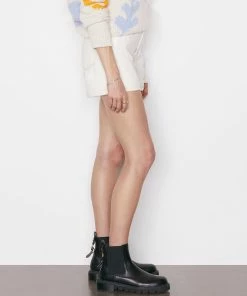 Frame-denim High Rise Cuffed Short -- Ecru Women