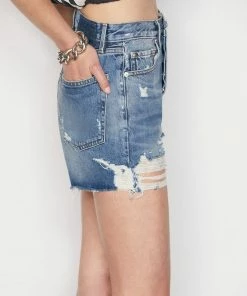 Frame-denim High Rise Vintage Short -- Northville Rips Women