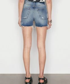 Frame-denim High Rise Vintage Short -- Northville Rips Women
