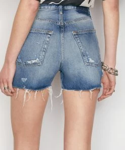 Frame-denim High Rise Vintage Short -- Northville Rips Women