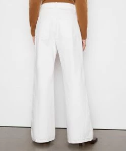 Frame-denim Le Baggy Palazzo -- Rumpled Blanc Grind