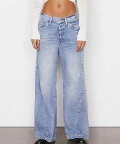 Frame-denim Women Le Baggy Palazzo -- Iceberg Flat