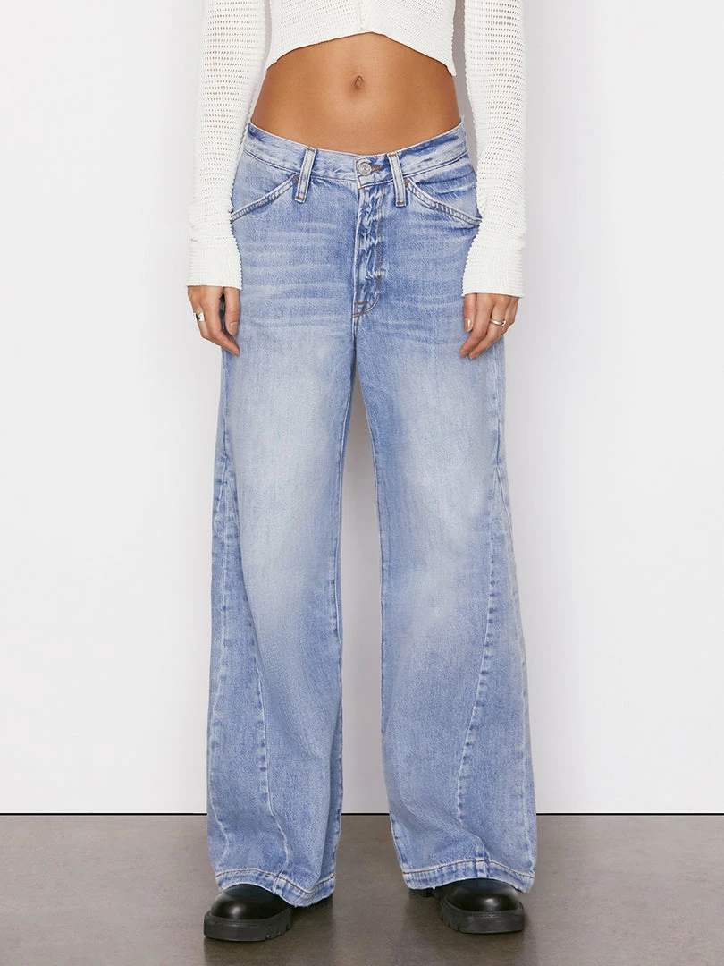 Brand new 🥰 Frame-denim 👩 Women Le Baggy Palazzo -- Iceberg Flat ⭐ 1 Frame-denim Women Le Baggy Palazzo -- Iceberg Flat