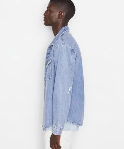 Frame-denim Men Denim Shirt Jacket -- Indigo Shred