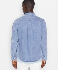Frame-denim Men Denim Shirt Jacket -- Indigo Shred