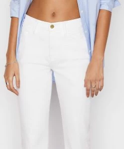 Frame-denim Le High Straight -- Blanc