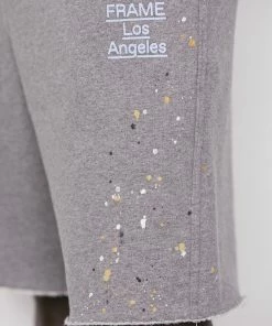 Frame-denim Logo Splash Paint Sweatshort -- Grey Melange