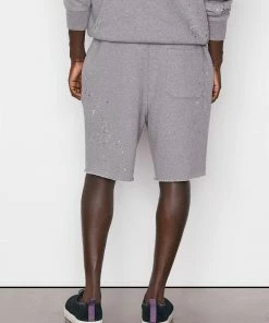 Frame-denim Logo Splash Paint Sweatshort -- Grey Melange