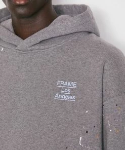 Frame-denim Men Logo Splash Paint Sweatshirt -- Grey Melange