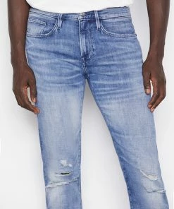 Frame-denim Men L'Homme Slim Degradable -- Blue Wave Rips