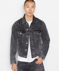 Frame-denim Relaxed Fit Denim Jacket -- Noir Paint Men