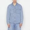 Frame-denim Men Oversized Denim Shirt -- Blue Washed