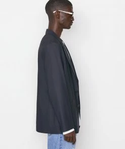 Frame-denim Unstructured Wool Blazer -- Dark Navy Men