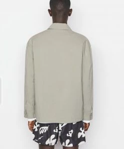 Deals ⌛ Frame-denim Poplin Coach Jacket -- Grey Green Men ✨ 13 Frame-denim Poplin Coach Jacket -- Grey Green Men