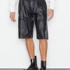 Frame-denim Men Bonded Leather Short -- Noir