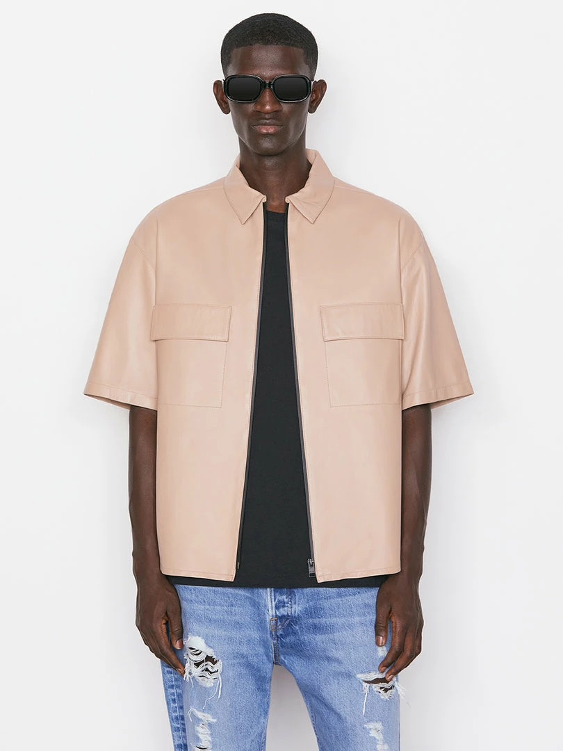 Deals β Frame-denim Modern Leather Short Sleeve Zip π Shirt -- Brick Men β€οΈ 1 Frame-denim Modern Leather Short Sleeve Zip Shirt -- Brick Men