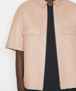Deals β Frame-denim Modern Leather Short Sleeve Zip π Shirt -- Brick Men β€οΈ 11 Frame-denim Modern Leather Short Sleeve Zip Shirt -- Brick Men