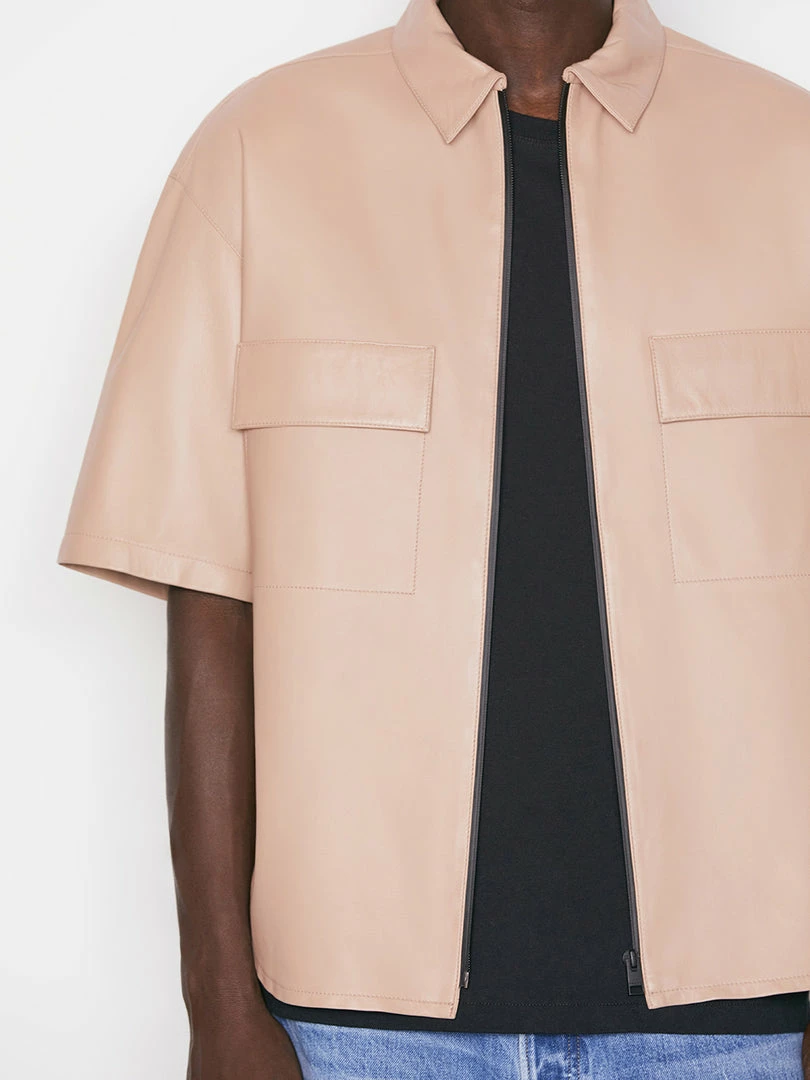 Deals β Frame-denim Modern Leather Short Sleeve Zip π Shirt -- Brick Men β€οΈ 5 Frame-denim Modern Leather Short Sleeve Zip Shirt -- Brick Men