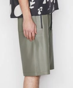 Cheap ๐ Frame-denim Bonded Leather Short -- Grey Green ๐ 11 Frame-denim Bonded Leather Short -- Grey Green