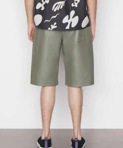 Cheap ๐ Frame-denim Bonded Leather Short -- Grey Green ๐ 13 Frame-denim Bonded Leather Short -- Grey Green