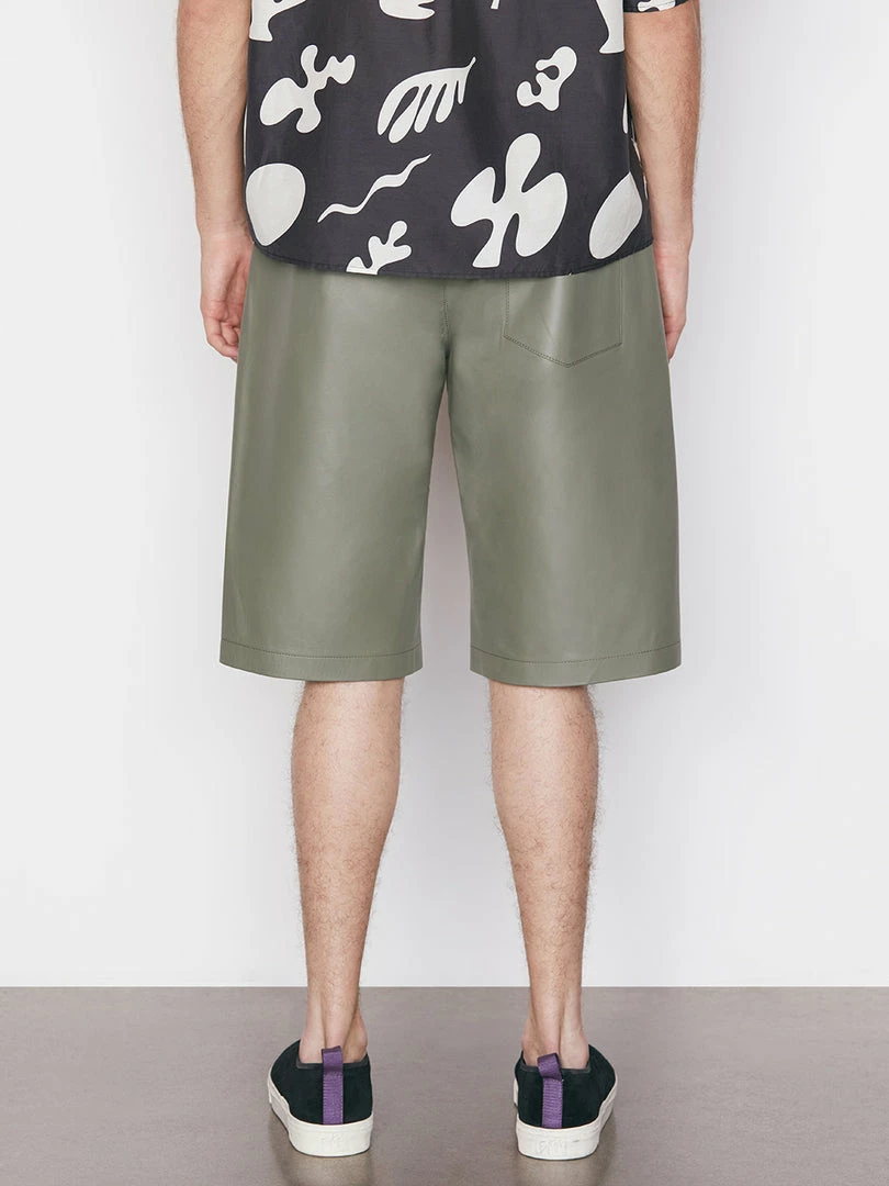 Cheap ๐ Frame-denim Bonded Leather Short -- Grey Green ๐ 6 Frame-denim Bonded Leather Short -- Grey Green