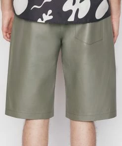 Cheap ๐ Frame-denim Bonded Leather Short -- Grey Green ๐ 14 Frame-denim Bonded Leather Short -- Grey Green