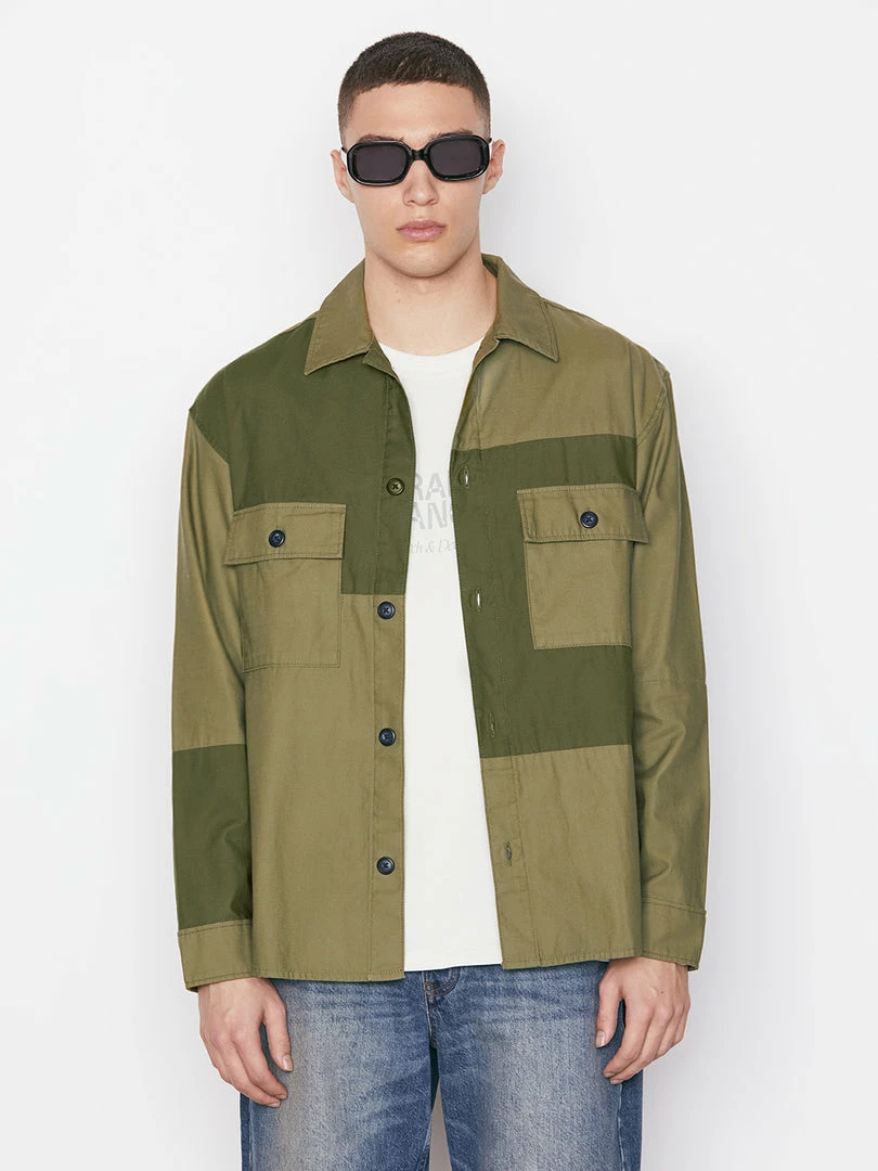 Best Sale ๐ Frame-denim Tonal Patchwork ๐ Shirt -- Rifle Green Men โ 1 Frame-denim Tonal Patchwork Shirt -- Rifle Green Men