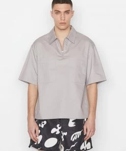 Frame-denim Poplin Shirt Jacket -- Light Grey