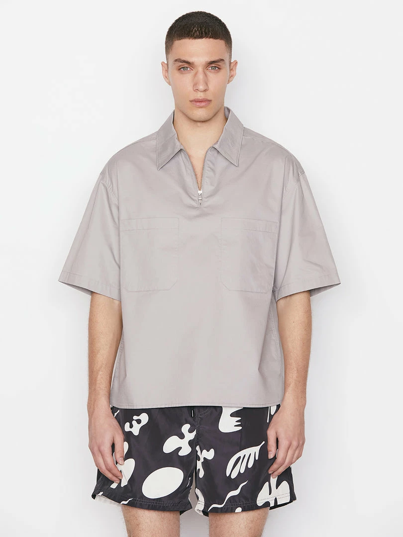 Coupon ๐ฅฐ Frame-denim Poplin ๐ Shirt Jacket -- Light Grey ๐ฏ 1 Frame-denim Poplin Shirt Jacket -- Light Grey