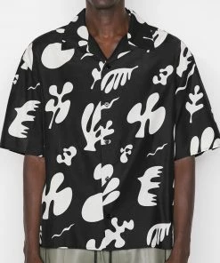 Frame-denim Short Sleeve Summer Shirt -- Noir Print Men