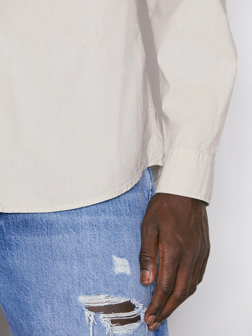 Hot Sale ๐ Frame-denim Classic Poplin ๐ Shirt -- Grey Green Men ๐ 4 Frame-denim Classic Poplin Shirt -- Grey Green Men