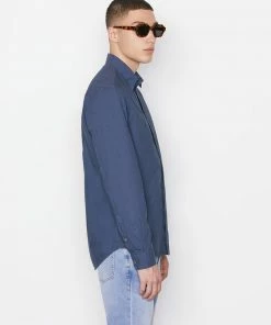 Frame-denim Classic Poplin Shirt -- Navy Men
