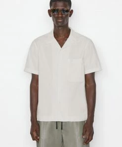 Frame-denim Short Sleeve Camp Collar Shirt -- Grey Green Men