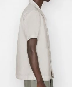 Frame-denim Short Sleeve Camp Collar Shirt -- Grey Green Men