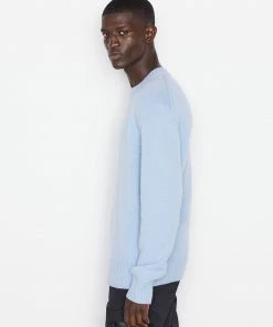 Outlet π― Frame-denim The Cashmere Crewneck Sweater -- Powder Blue Men π 8 Frame-denim The Cashmere Crewneck Sweater -- Powder Blue Men