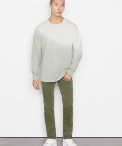 Frame-denim Long Sleeve Tie Dye T-Shirt -- Milk Beige Tie Dye Men