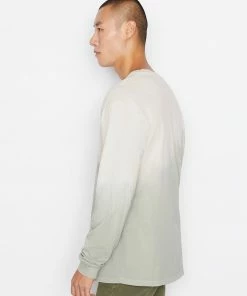 Frame-denim Long Sleeve Tie Dye T-Shirt -- Milk Beige Tie Dye Men