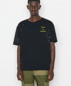 Frame-denim Men Logo Splash Paint Tee -- Noir