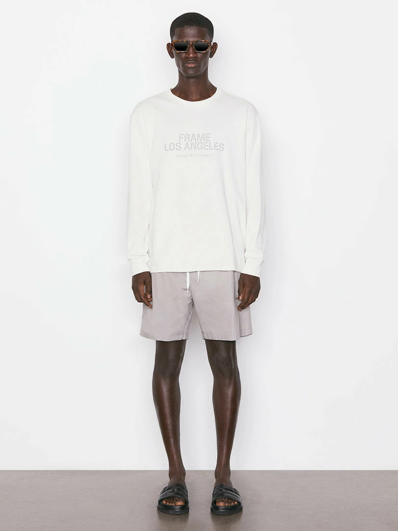 Promo ⌛ Frame-denim FRAME Logo Long Sleeve Tee -- Milk ⭐ 2 Frame-denim FRAME Logo Long Sleeve Tee -- Milk