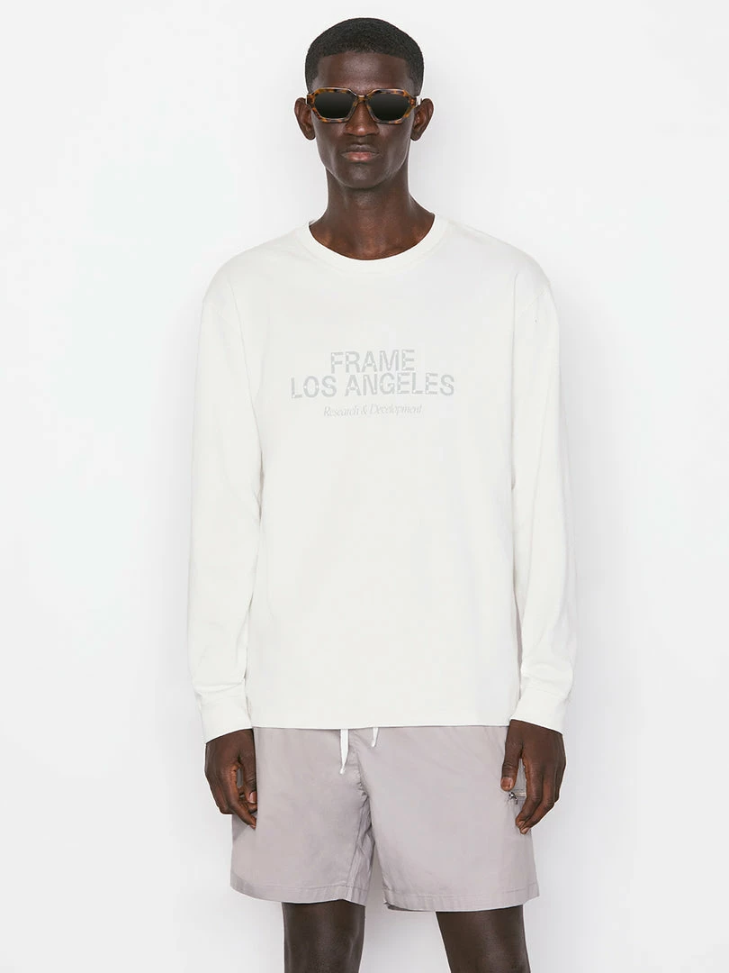 Promo ⌛ Frame-denim FRAME Logo Long Sleeve Tee -- Milk ⭐ 1 Frame-denim FRAME Logo Long Sleeve Tee -- Milk