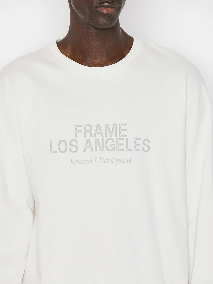 Promo ⌛ Frame-denim FRAME Logo Long Sleeve Tee -- Milk ⭐ 4 Frame-denim FRAME Logo Long Sleeve Tee -- Milk
