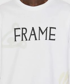 Frame-denim Men Abstract Print Long Sleeve Tee -- Blanc