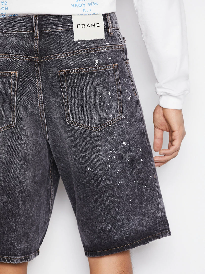 Buy 👍 Frame-denim Men Baggy Fit Short -- Noir Paint 🤩 5 Frame-denim Men Baggy Fit Short -- Noir Paint
