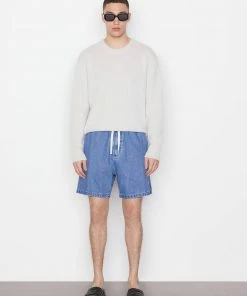 Frame-denim Men Silk Denim Short -- Blue Jean