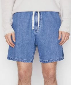 Frame-denim Men Silk Denim Short -- Blue Jean
