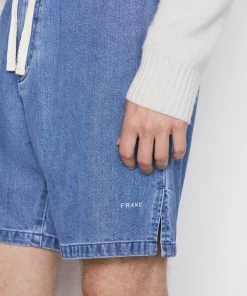 Frame-denim Men Silk Denim Short -- Blue Jean