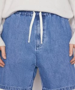 Frame-denim Men Silk Denim Short -- Blue Jean