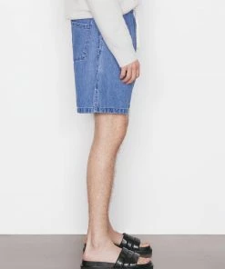 Frame-denim Men Silk Denim Short -- Blue Jean