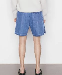 Frame-denim Men Silk Denim Short -- Blue Jean