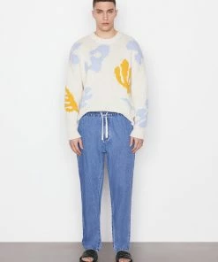 Frame-denim Silk Denim Trouser -- Blue Jean